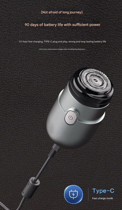 Mini Electric Rotary Shaver - IPX7 Waterproof, 2 Speed Modes, 90-Day Battery Life, USB Rechargeable(Yellow) - Image 4