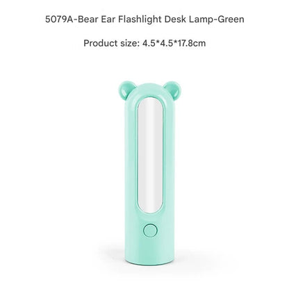2-in-1 Portable LED Camping Lantern & Flashlight - USB Rechargeable, Dual Light Modes(Bear model green)