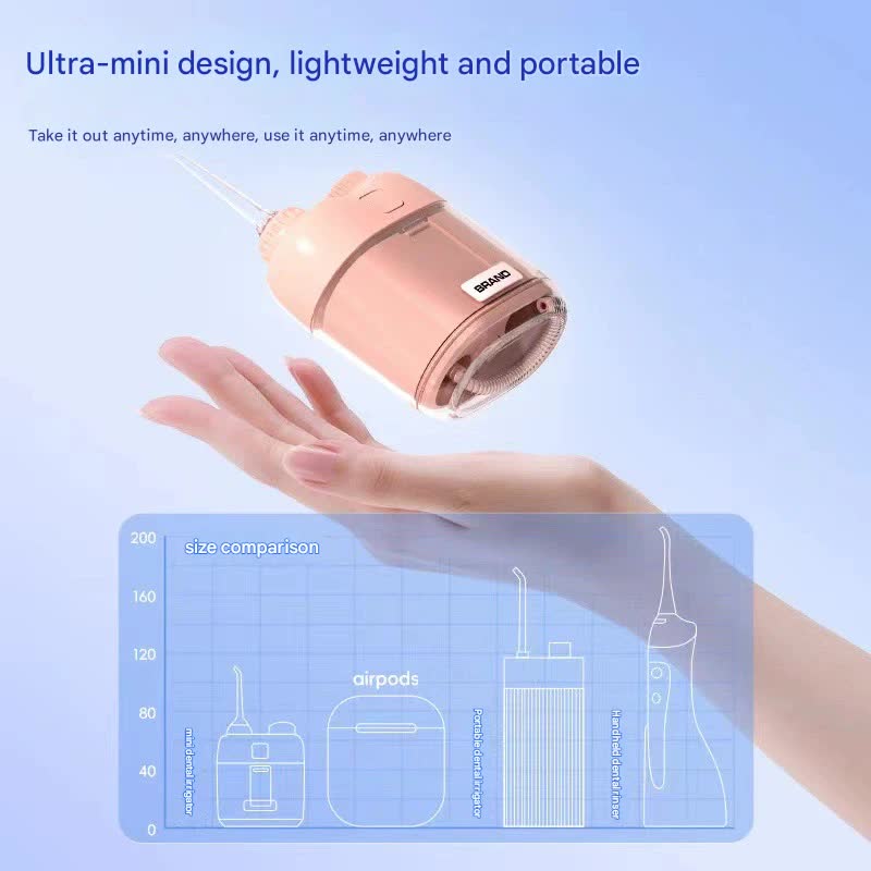 Ultra-Compact Mini Portable Water Flosser - IPX7 Waterproof, USB Rechargeable with Retractable Nozzle(white) - Image 2