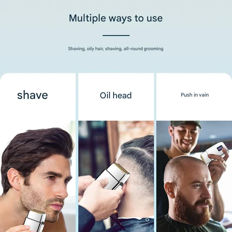 Professional Electric Foil Shaver for Men - 3 Speed Modes, LED Display, USB Rechargeable, Waterproof(gold) - Image 3