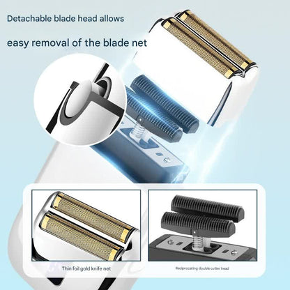 Professional Electric Foil Shaver for Men - 3 Speed Modes, LED Display, USB Rechargeable, Waterproof(silver) - Image 4