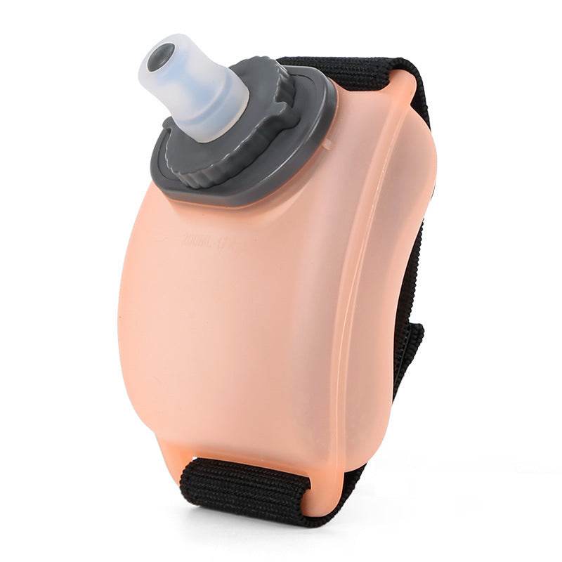Wearable Sports Wrist Water Bottle - 200ml BPA-Free Silicone Flask with Adjustable Strap & Bite Valve(Orange)