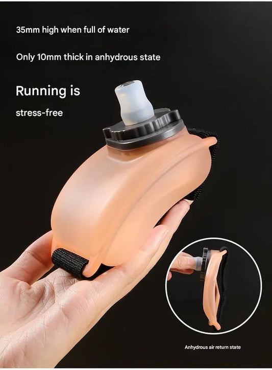 Wearable Sports Wrist Water Bottle - 200ml BPA-Free Silicone Flask with Adjustable Strap & Bite Valve(Orange) - Image 6