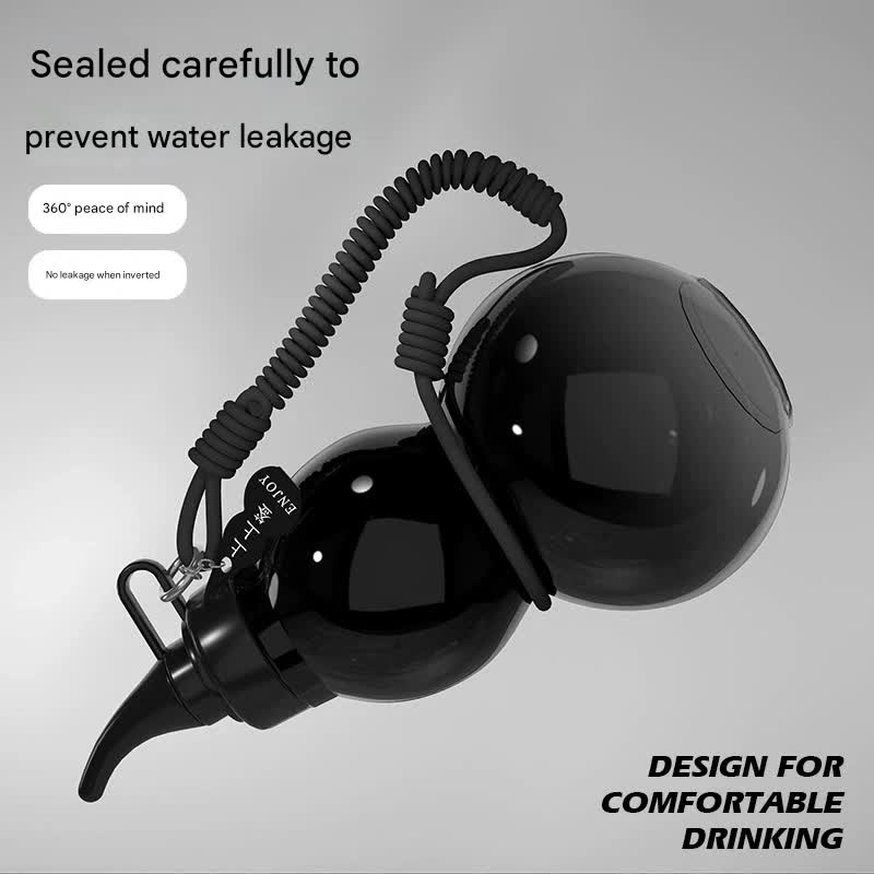 Unique Gourd-Shaped Sports Water Bottle - 800ml Tritan Material, Leakproof with Carry Strap(red) - Image 2