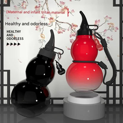 Unique Gourd-Shaped Sports Water Bottle - 800ml Tritan Material, Leakproof with Carry Strap(red) - Image 4