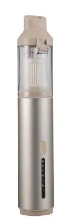 Portable Cordless Handheld Vacuum Cleaner - 16000Pa Suction, 3x2000mAh Battery, Multiple Attachments(Gold)
