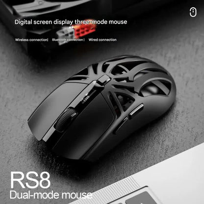 Tri-Mode Wireless Gaming Mouse - 1KHz Polling, 10000 DPI, Digital Display, Lightweight 73g(White) - Image 4