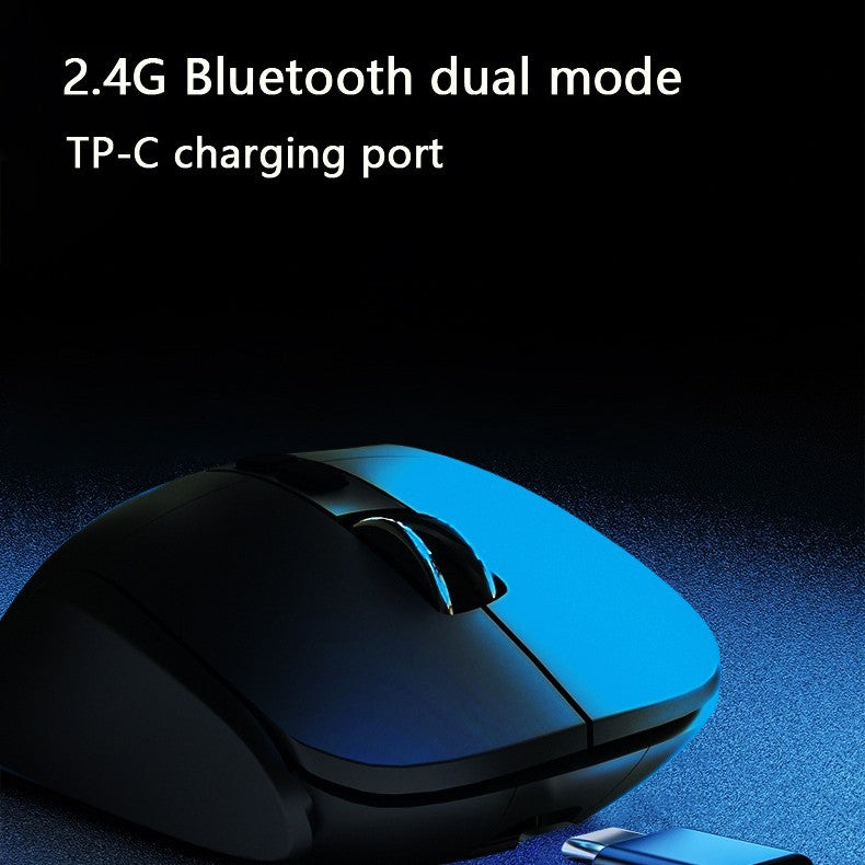 Ergonomic Vertical Wireless Mouse - Dual Mode (2.4G + Bluetooth), RGB Light, Rechargeable 500mAh Battery(Gray) - Image 3