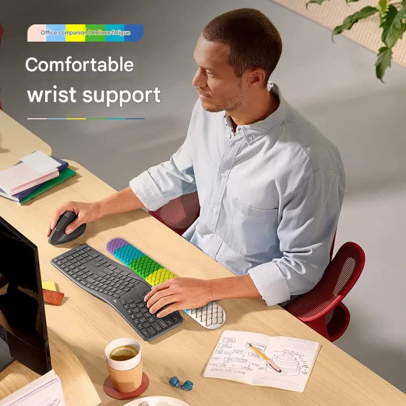 Ergonomic Keyboard & Mouse Wrist Rest Set - Soft Silicone, Non-Slip Base, Comfortable Support(yellow) - Image 2