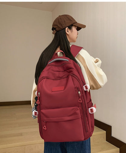 Large Capacity Nylon Backpack - Fits Tablet, A4 Magazines, Umbrella - Multiple Pockets & Adjustable Straps(blue) - Image 3