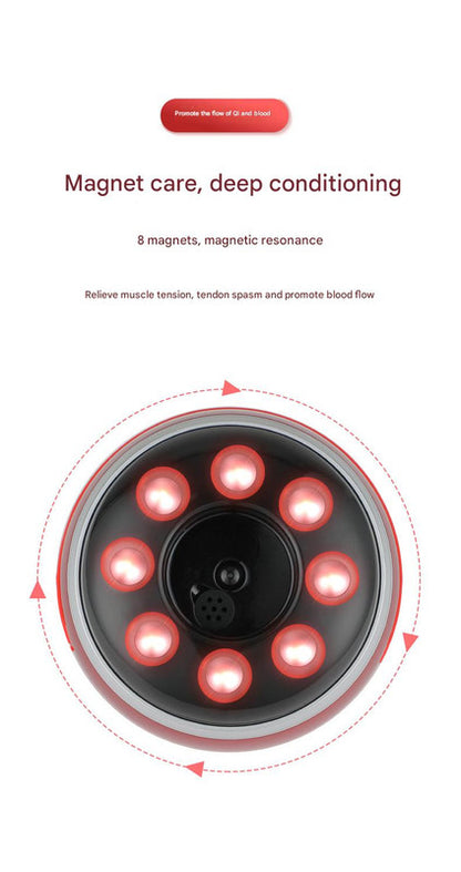 Smart Electric Cupping & Gua Sha Massager with Red Light Therapy & Magnetic Stones - 5 Levels, Rechargeable(red) - Image 4