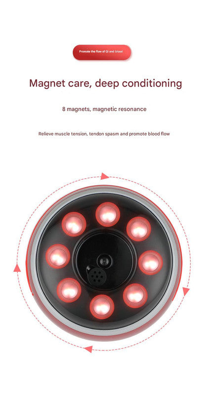 Smart Electric Cupping & Gua Sha Massager with Red Light Therapy & Magnetic Stones - 5 Levels, Rechargeable(white) - Image 4