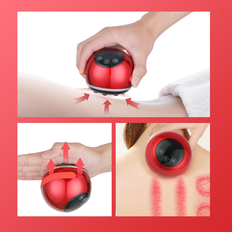 Smart Electric Cupping & Gua Sha Massager with Red Light Therapy & Magnetic Stones - 5 Levels, Rechargeable(black) - Image 2