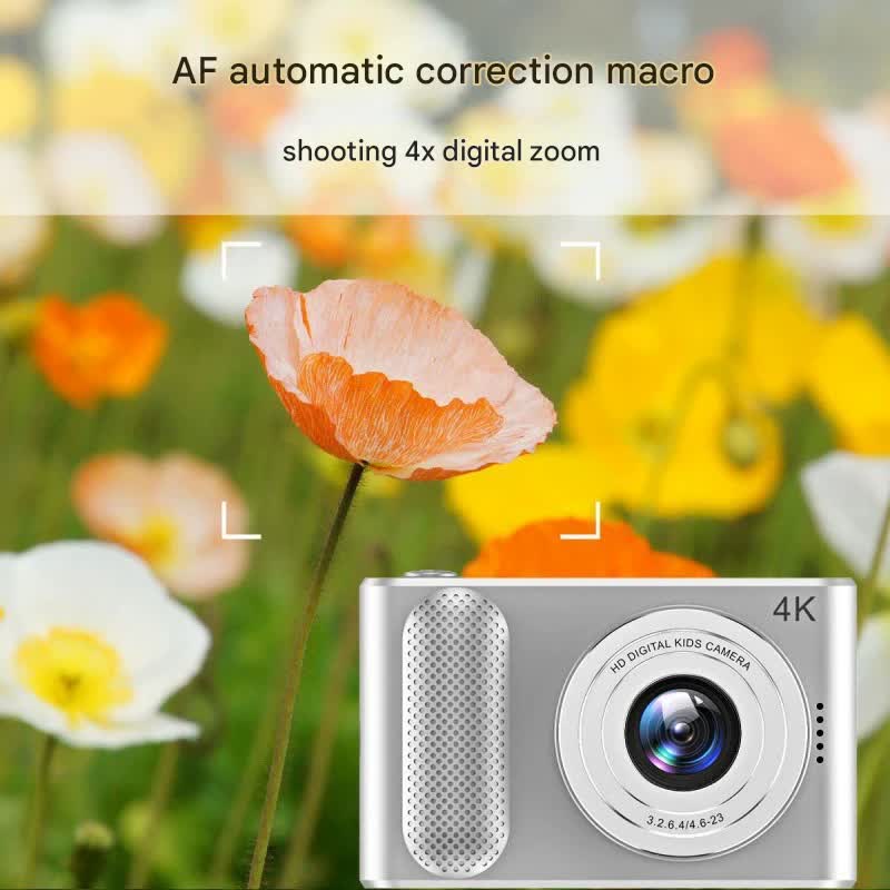 Ultra HD 4K Dual Lens Digital Camera - 44MP, 4X Zoom, 2.4" Screen, Complete with 64GB Card (pink) - Image 4