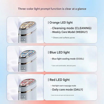 Multi-Function Facial Beauty Device - 6 Modes, 3 Intensity Levels, LED Therapy & Magnetic Charging(blue) - Image 3