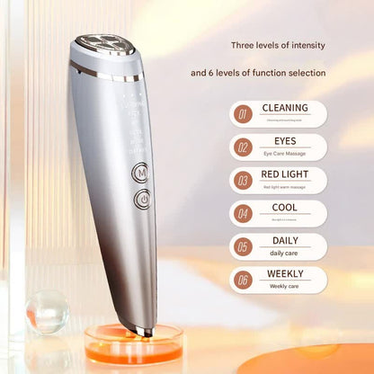 Multi-Function Facial Beauty Device - 6 Modes, 3 Intensity Levels, LED Therapy & Magnetic Charging(white) - Image 2