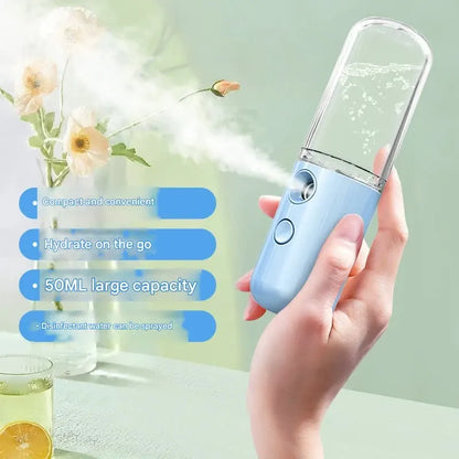 Two Portable Nano Facial Sprayer - 50ml USB Rechargeable Moisturizing Disinfectant Sprayer(white) - Image 3