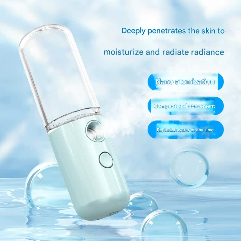 Two Portable Nano Facial Sprayer - 50ml USB Rechargeable Moisturizing Disinfectant Sprayer(Blue) - Image 4