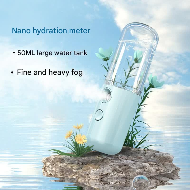 Two Portable Nano Facial Sprayer - 50ml USB Rechargeable Moisturizing Disinfectant Sprayer(Light pink) - Image 2
