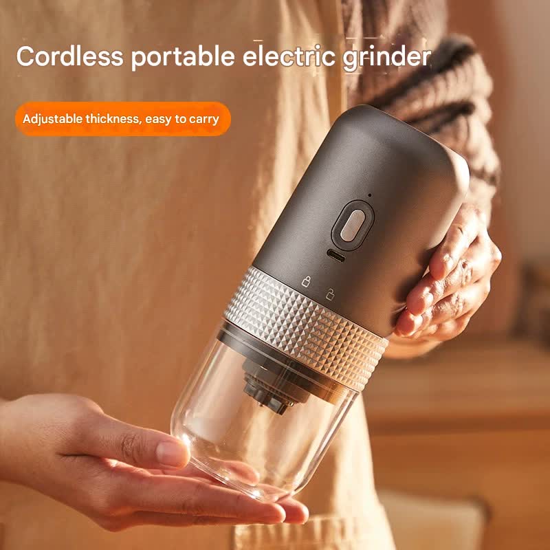 Wireless Portable Electric Coffee Grinder - Adjustable Coarseness, USB-C Rechargeable, One-Touch Operation(grey) - Image 2
