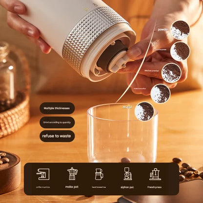 Wireless Portable Electric Coffee Grinder - Adjustable Coarseness, USB-C Rechargeable, One-Touch Operation(grey) - Image 3