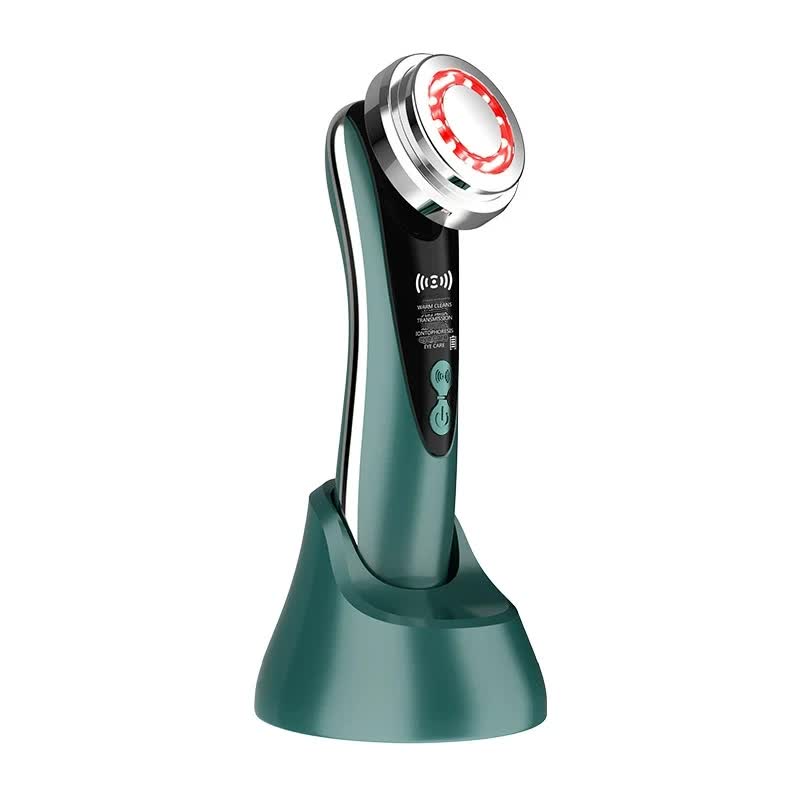 4-in-1 Facial Beauty Device - LED Light Therapy, Warm Lifting, Ion Cleansing & Eye Care(green)