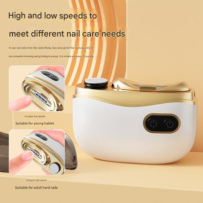 Electric Nail Clipper & Grinder - 2-in-1 Automatic Trimmer with 2 Speeds, Type-C Charging, Safe for All Ages(white) - Image 3