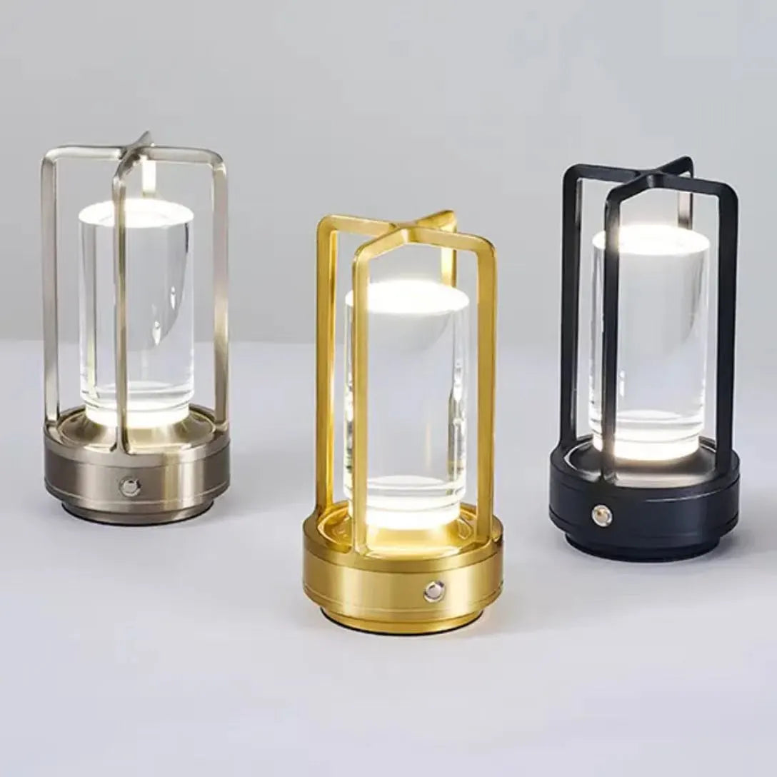 Cross-Shaped LED Table Lamp - Silver Touch Button with USB Charging - Image 2