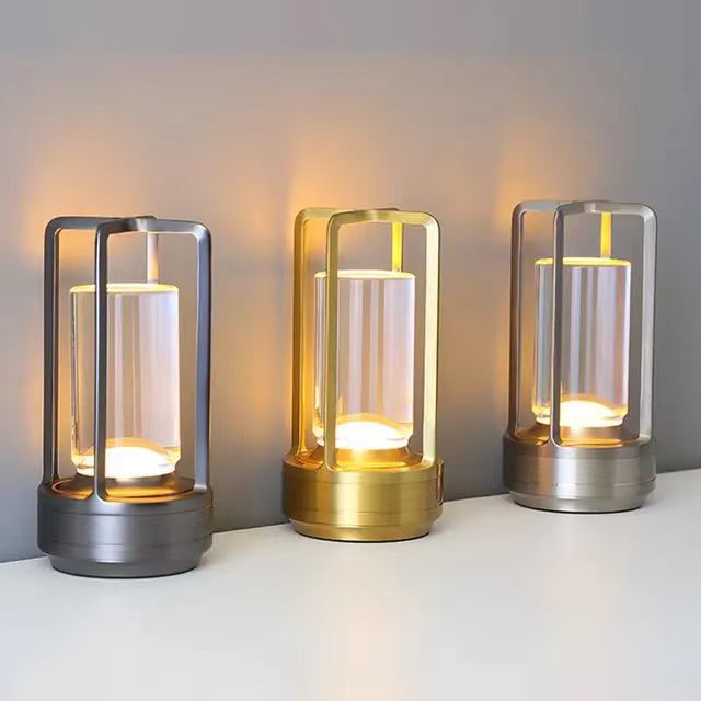 Cross-Shaped LED Table Lamp - Silver Touch Button with USB Charging - Image 3