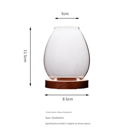 Windproof Glass Candle Cover with Wood Base - For Tealights, Zen Home Accent (Plum blossom candlestick) - Image 6