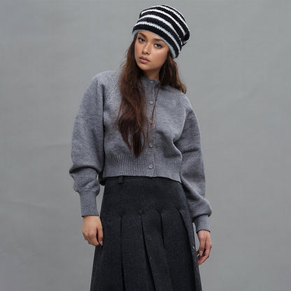 Trendy Dual-Tone Striped Beanie - Soft Plush Knit, Versatile Winter Cap (Black and white) - Image 2