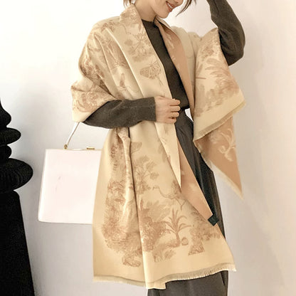 Camel yellow Luxury Soft Printed Pashmina Style Wrap - Large Scarf for Women (185x65cm) - Image 2