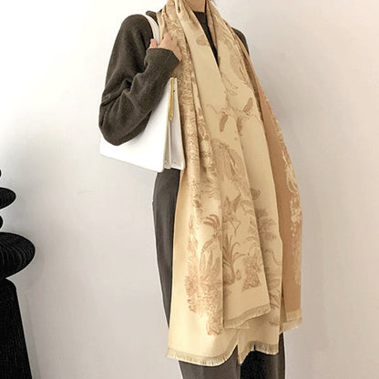 Camel yellow Luxury Soft Printed Pashmina Style Wrap - Large Scarf for Women (185x65cm) - Image 3