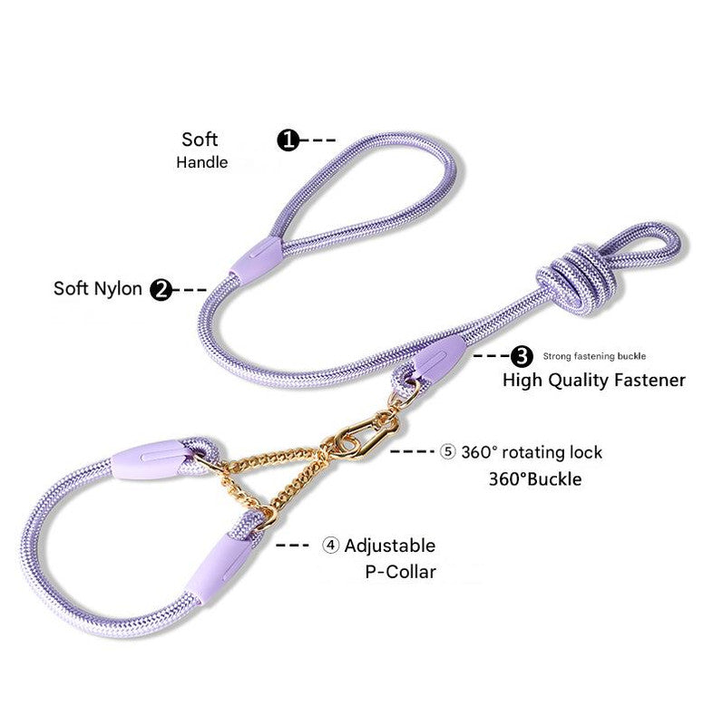 Blue Durable Nylon P-Collar Dog Training Set - Heavy Duty Leash & Martingale Collar (Size : L) - Image 5