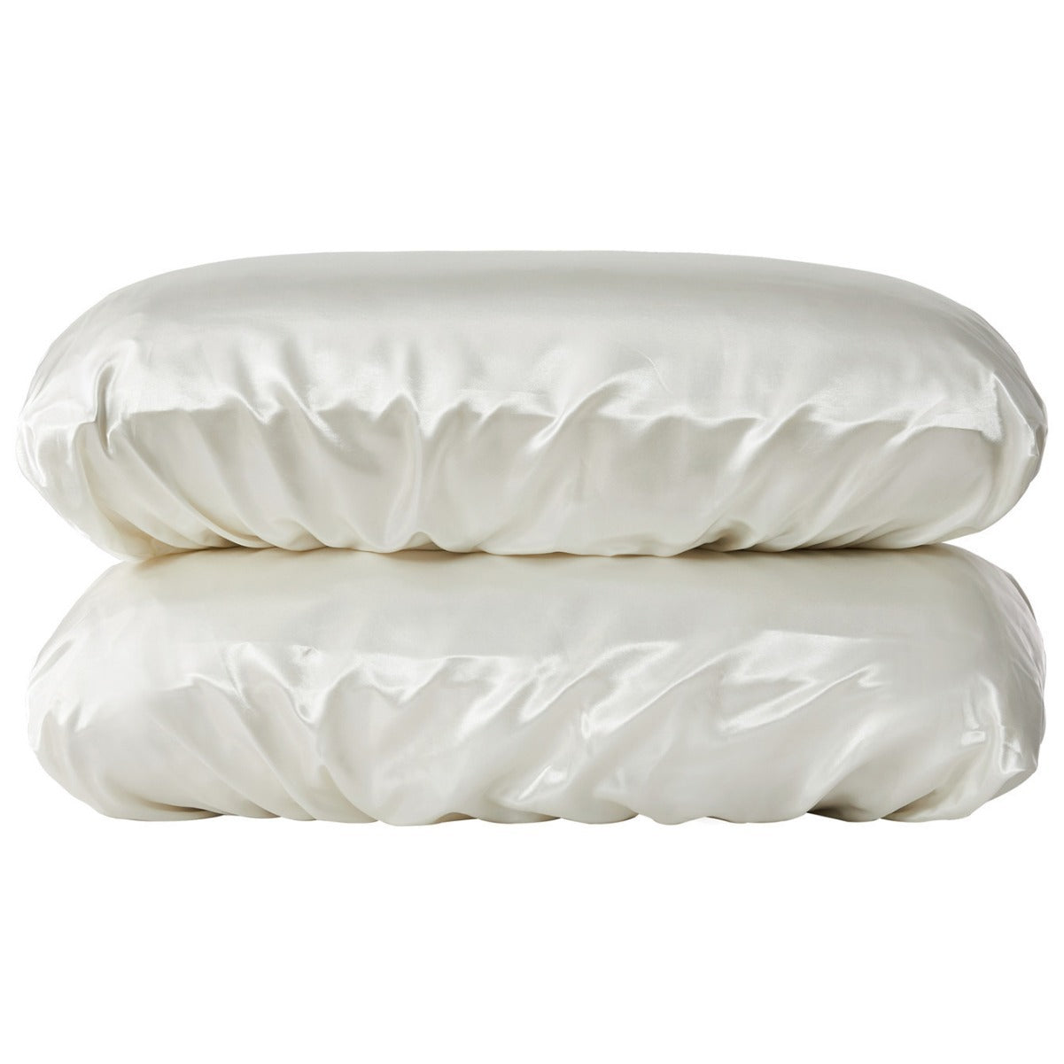 Beige Silky Satin Pillowcase Pair - Smooth for Hair & Skin, Elastic Fitted (46x70+16cm) - Image 2