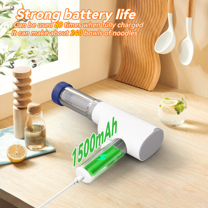 White Portable Rechargeable Noodle Maker - Multiple Shaping Discs - Image 6