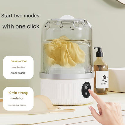 White Travel-Friendly Mini Washing Machine - USB Powered, Automatic, for Small Loads - Image 2