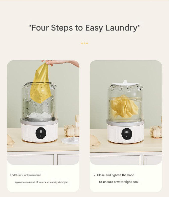 Blue Travel-Friendly Mini Washing Machine - USB Powered, Automatic, for Small Loads - Image 7