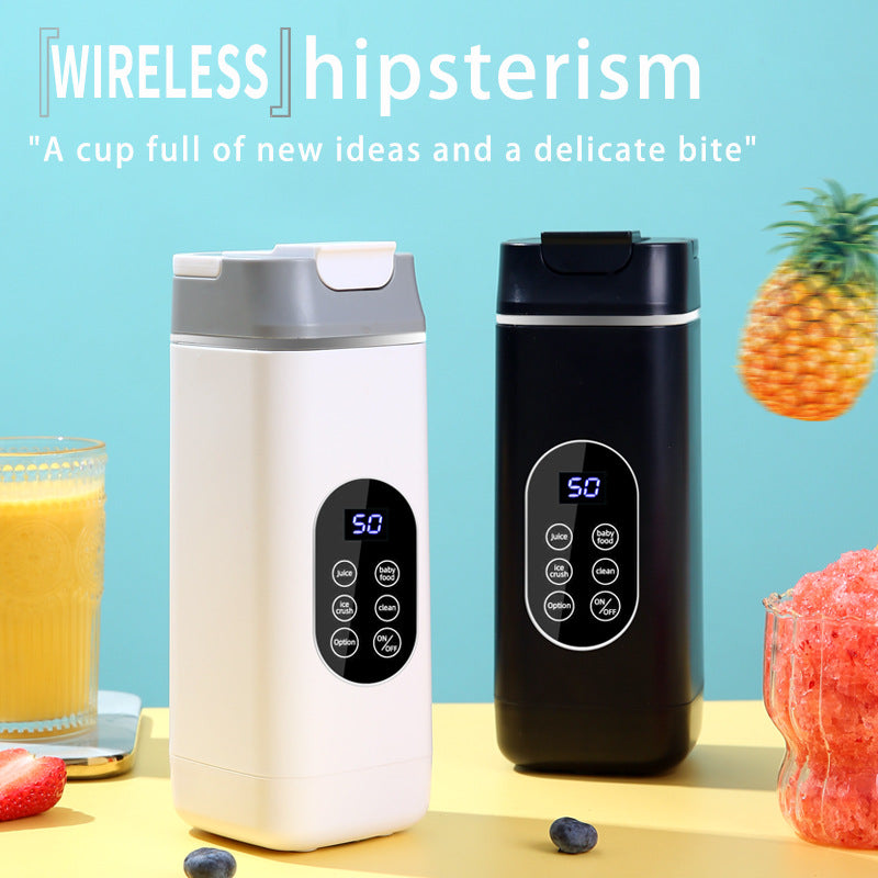 Black Rechargeable Travel Blender Cup - 12 Blades, Digital Display, Self-Cleaning - Image 3