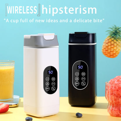 Black Rechargeable Travel Blender Cup - 12 Blades, Digital Display, Self-Cleaning - Image 3