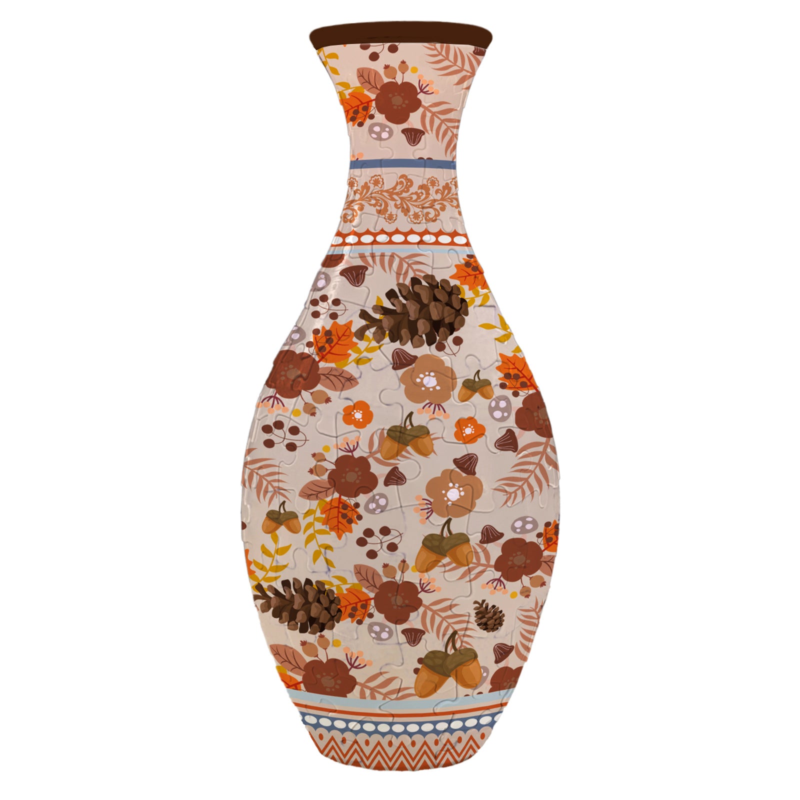 Unique 3D Puzzle Vase with Built-in Water Holder - Fun DIY Project (Autumn)