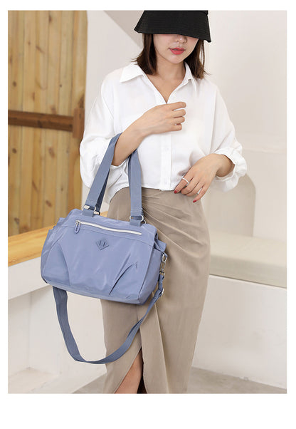Black Versatile Water-Repellent Nylon Tote Bag - Lightweight Multi-Pocket Shoulder & Crossbody Handbag - Image 3