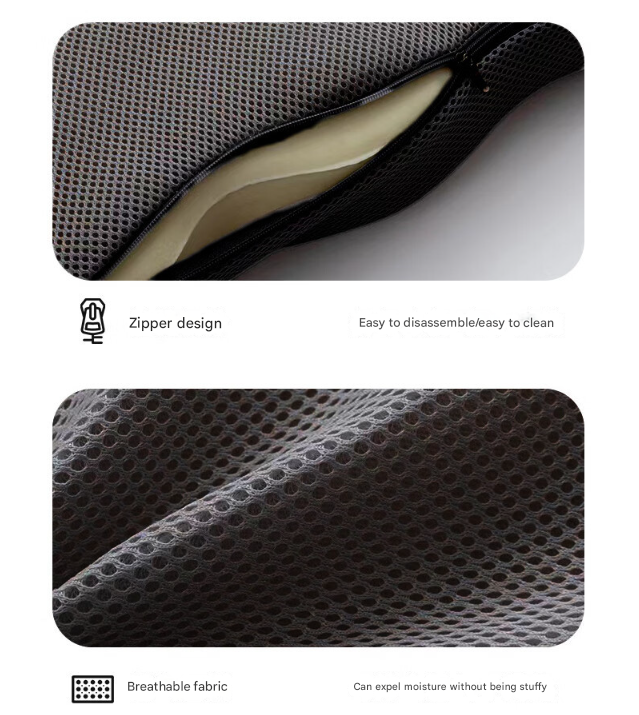 Grey Ergonomic U-Shaped Memory Foam Seat Cushion - Coccyx Relief & Posture Support with Breathable Cover - Image 7
