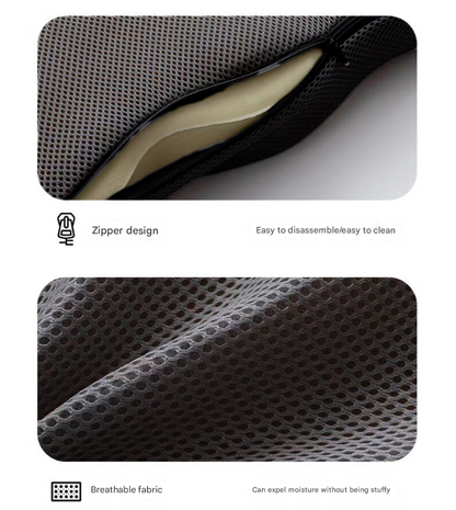 Grey Ergonomic U-Shaped Memory Foam Seat Cushion - Coccyx Relief & Posture Support with Breathable Cover - Image 7