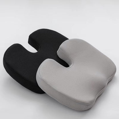 Black Ergonomic U-Shaped Memory Foam Seat Cushion - Coccyx Relief & Posture Support with Breathable Cover - Image 2