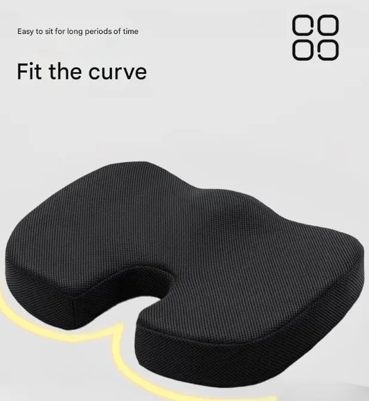 Black Ergonomic U-Shaped Memory Foam Seat Cushion - Coccyx Relief & Posture Support with Breathable Cover - Image 5