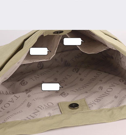 Black Chic Lightweight Nylon Drawstring Tote Bag - Multi-Pocket Casual Shoulder & Crossbody - Image 3