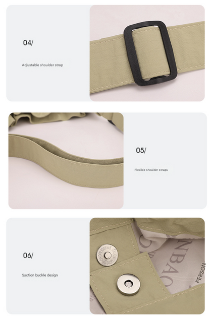 Green Chic Lightweight Nylon Drawstring Tote Bag - Multi-Pocket Casual Shoulder & Crossbody - Image 6