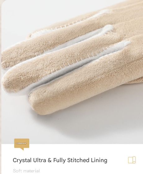 Black Elegant Women's Wool Blend Winter Gloves - Cozy Fleece-Lined Touchscreen Warmth - Image 6
