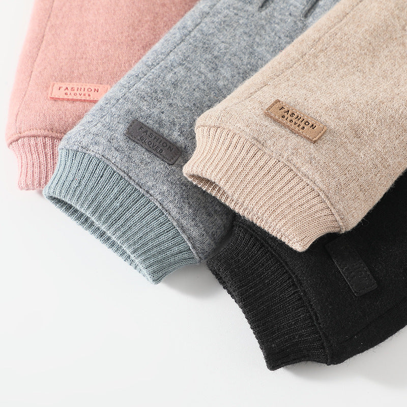 Pink Elegant Women's Wool Blend Winter Gloves - Cozy Fleece-Lined Touchscreen Warmth - Image 3